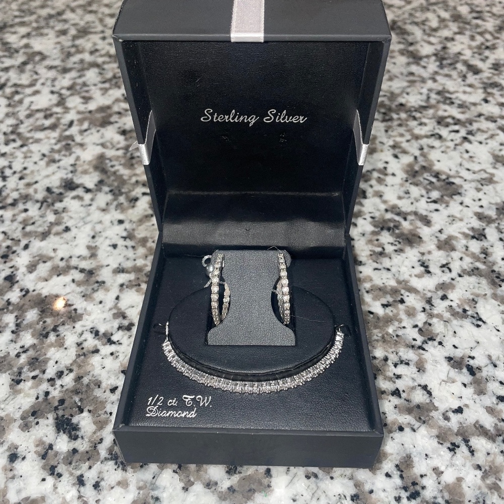 Sterling Silver bracelet and earrings set